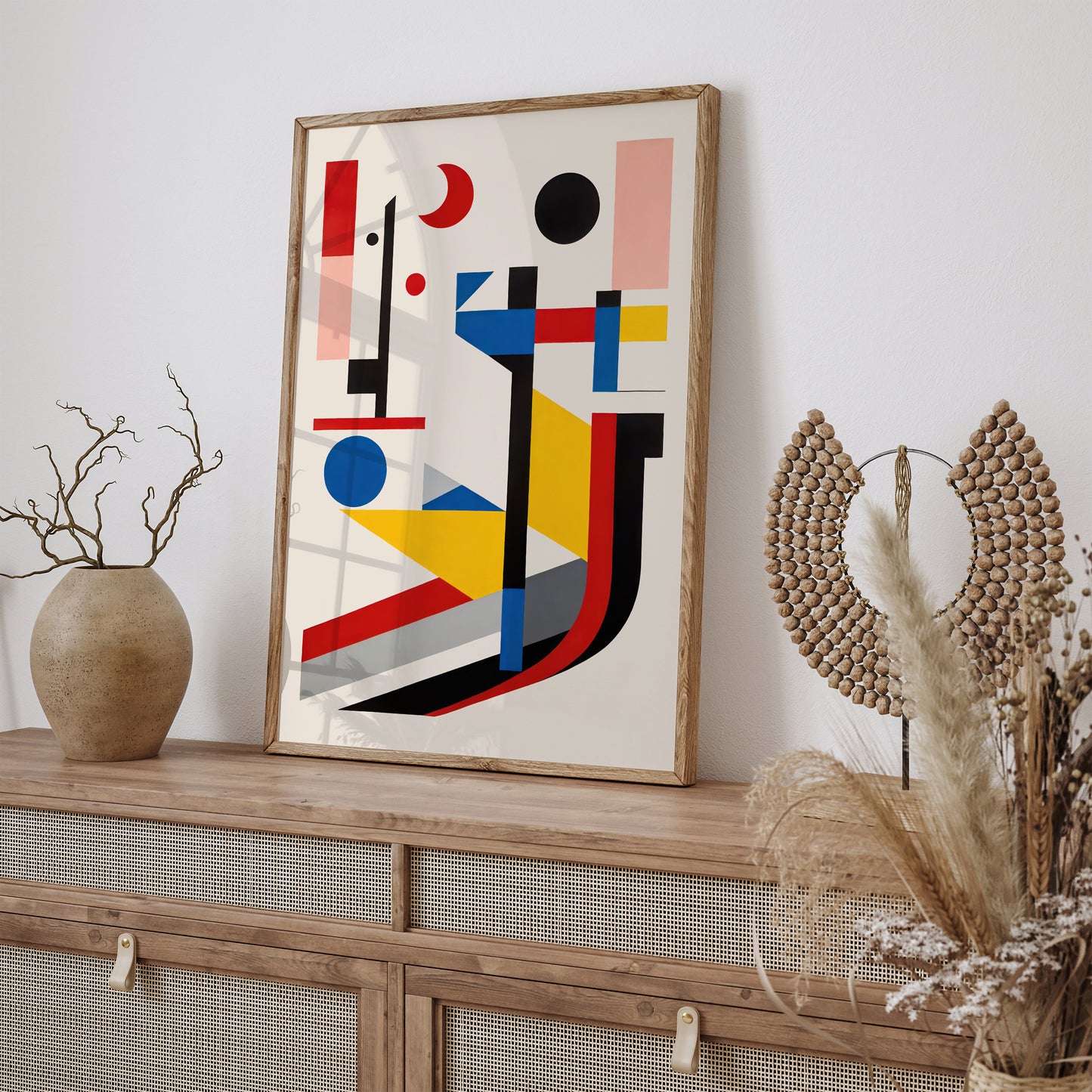 Abstract Bauhaus Shapes Retro Poster