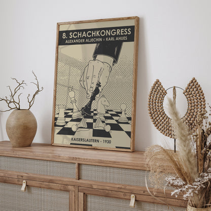 Vintage Chess Monochrome Poster