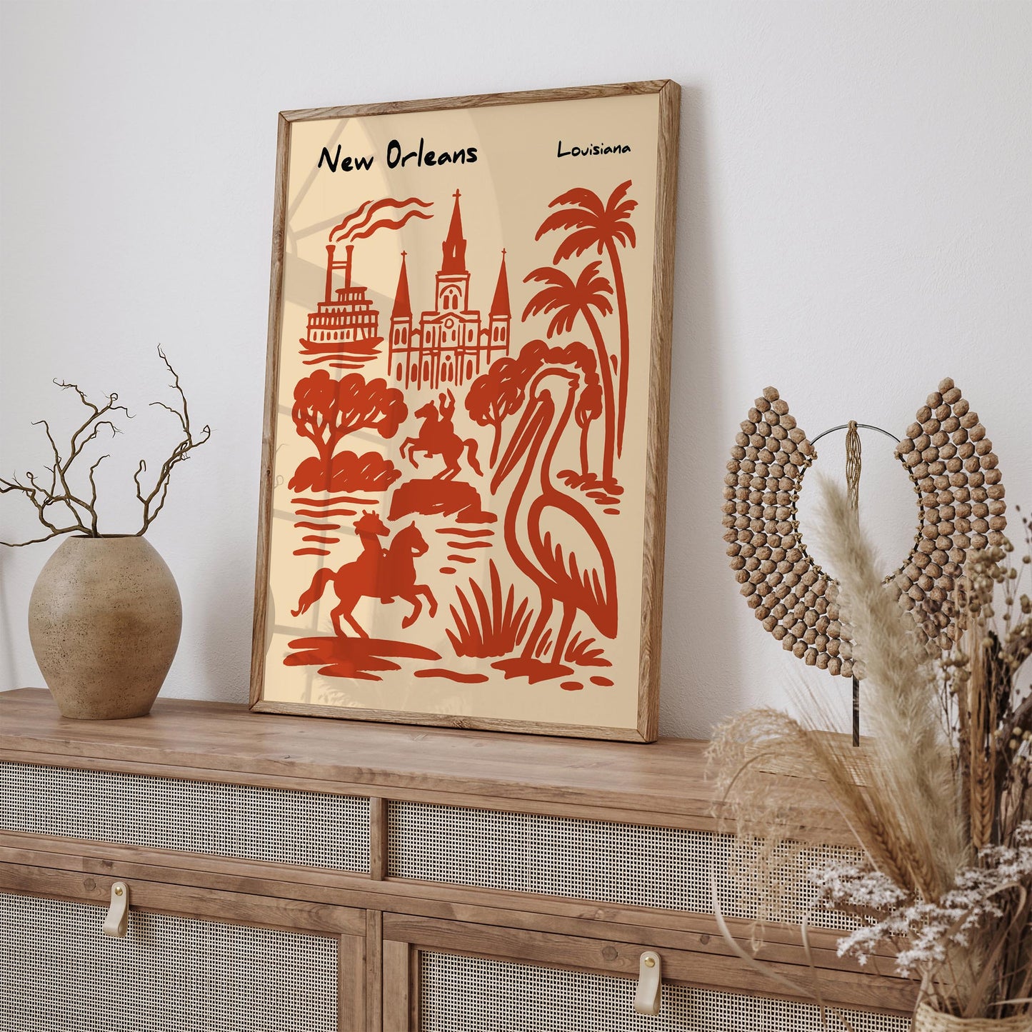 New Orleans Louisiana Red Poster