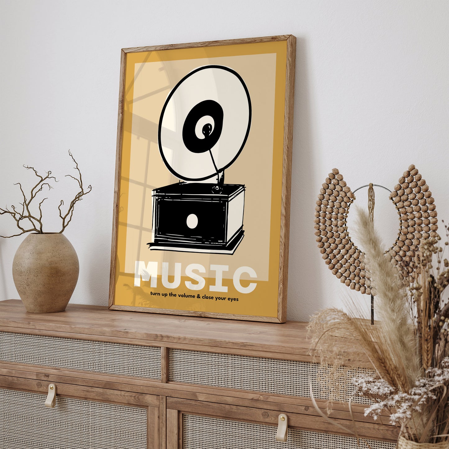 Vinyl Record Player Music Quote Poster