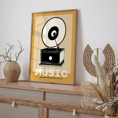 Vinyl Record Player Music Quote Poster