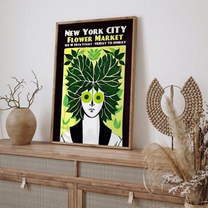 NYC Flower Market Retro Poster