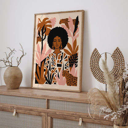 Boho Chic Woman Cheetah Poster