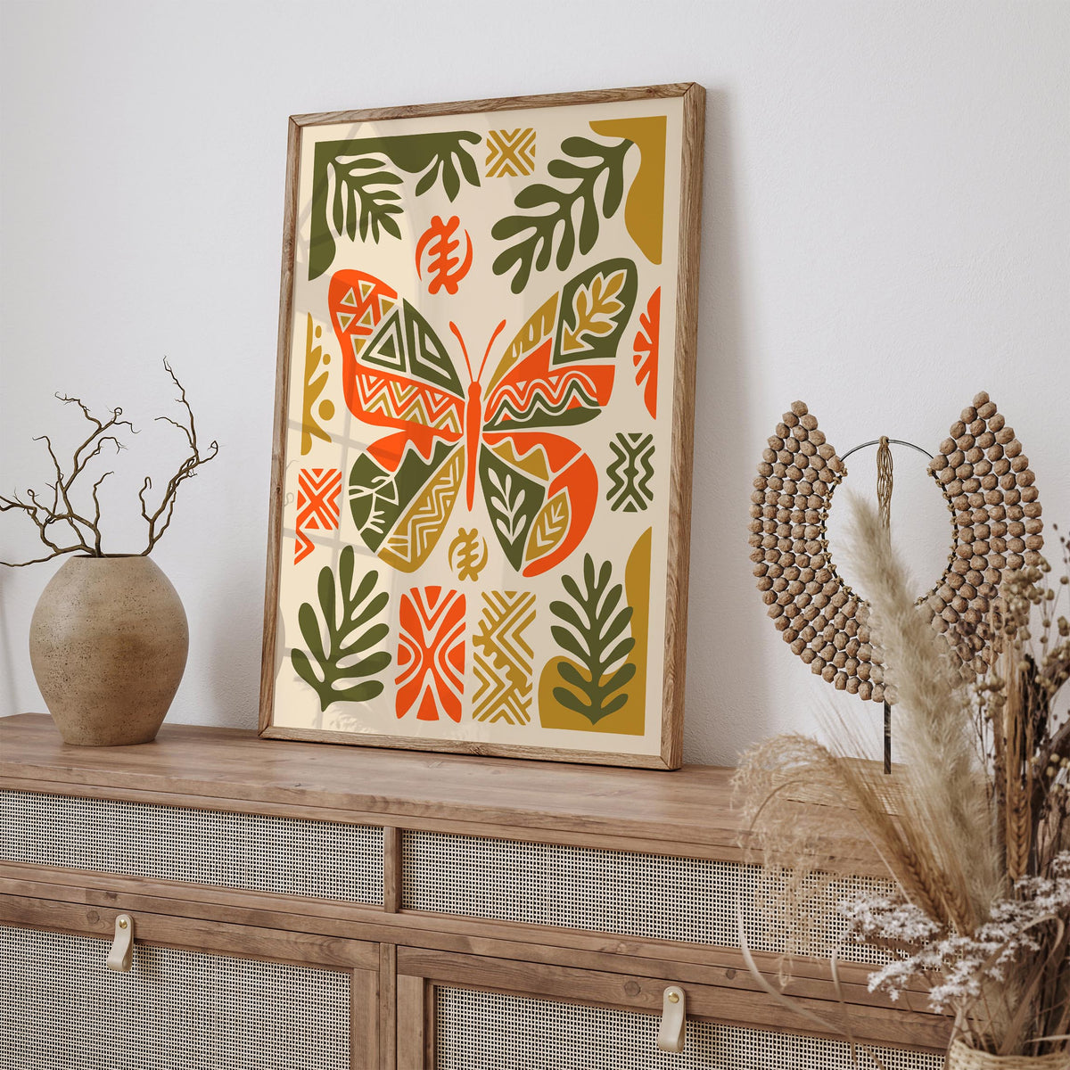 Boho Ethnic Butterfly Art Poster