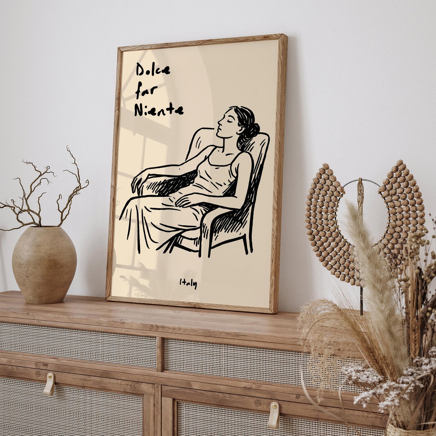 Dolce Far Niente Italy Poster - Sleeping Woman Wall Art Print