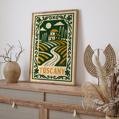 Tuscany Rococo Style Landscape Travel Poster
