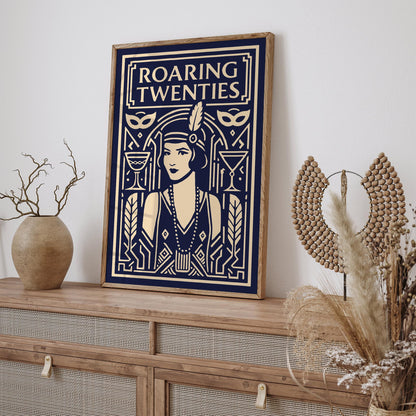 Roaring Twenties Flapper Girl Art Deco Poster