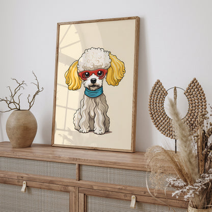 Funny Little Poodle Dog Art Kids Room Decor