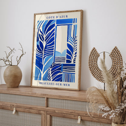 Cote d'Azur French Riviera Blue Wall Art