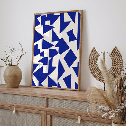 Blue Geometric Abstract Wall Art 2024