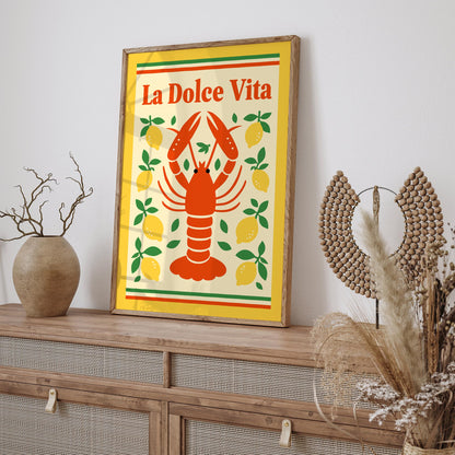 La Dolce Vita Lobster Poster
