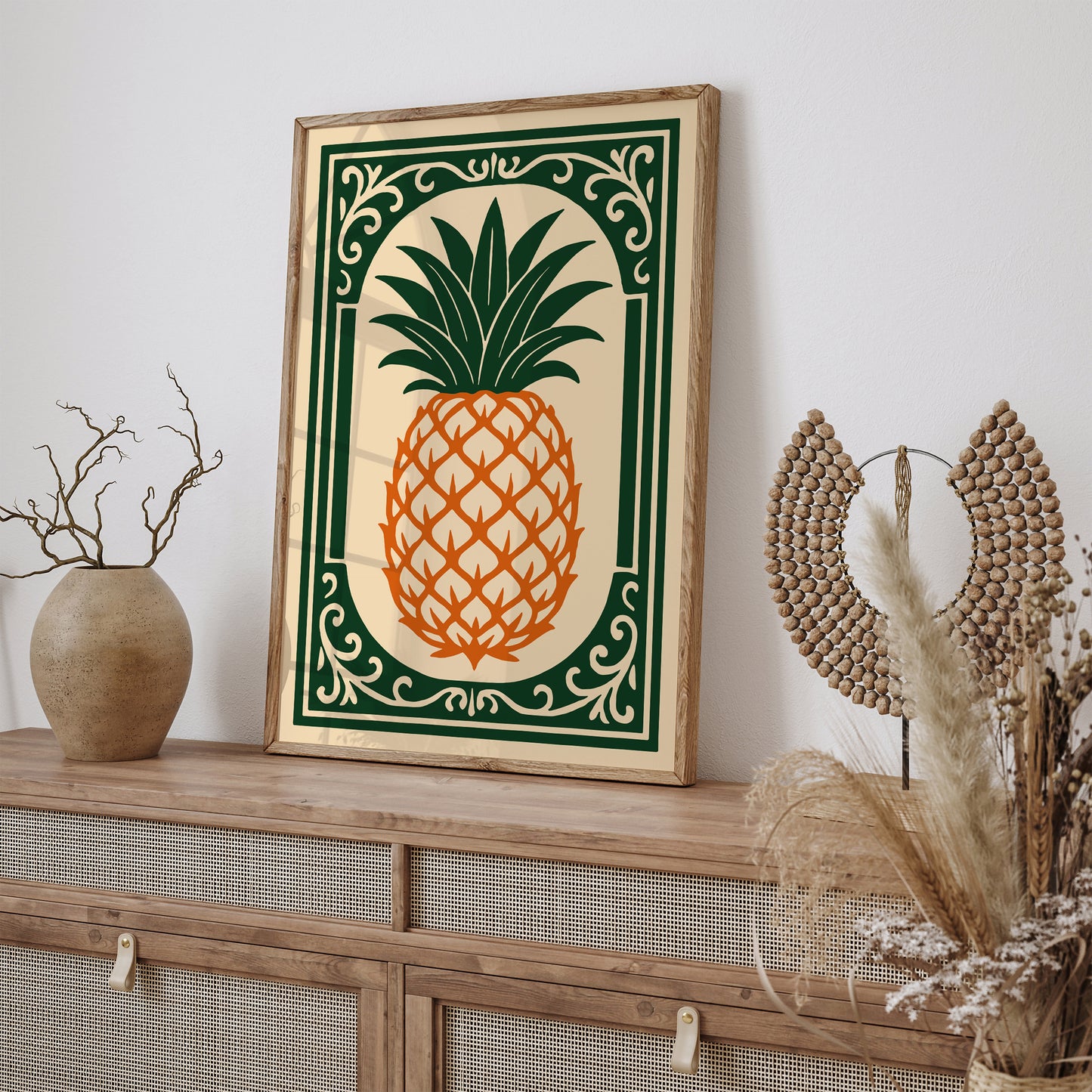 Rococo Pineapple Fruit Wall Art for Kitchen Decor