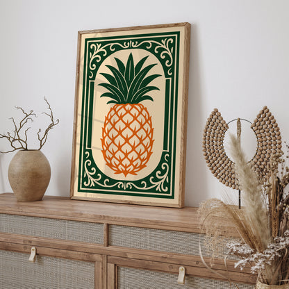 Rococo Pineapple Fruit Wall Art for Kitchen Decor