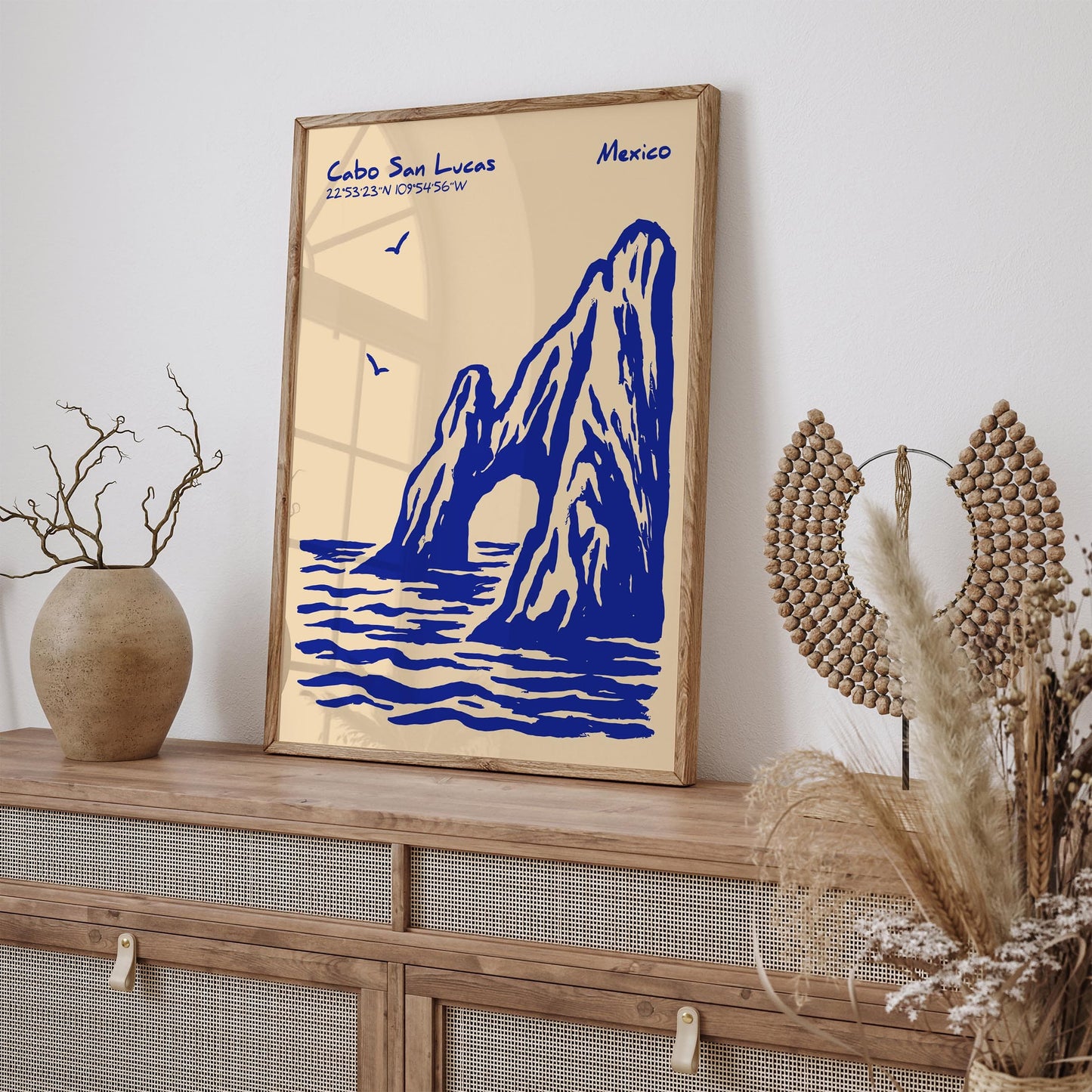Cabo San Lucas Poster - Blue Mexico Travel Print