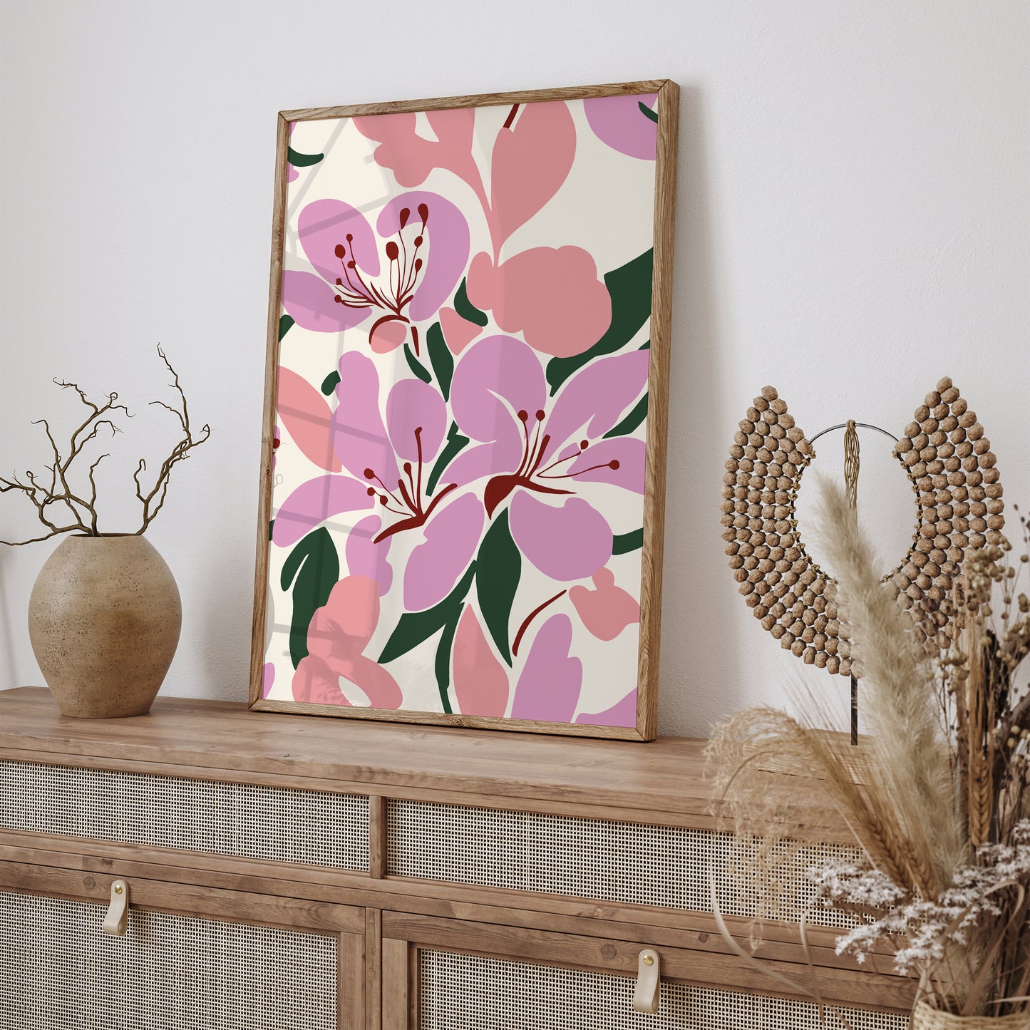 Cute Floral Art Print Bathroom Wall Decor