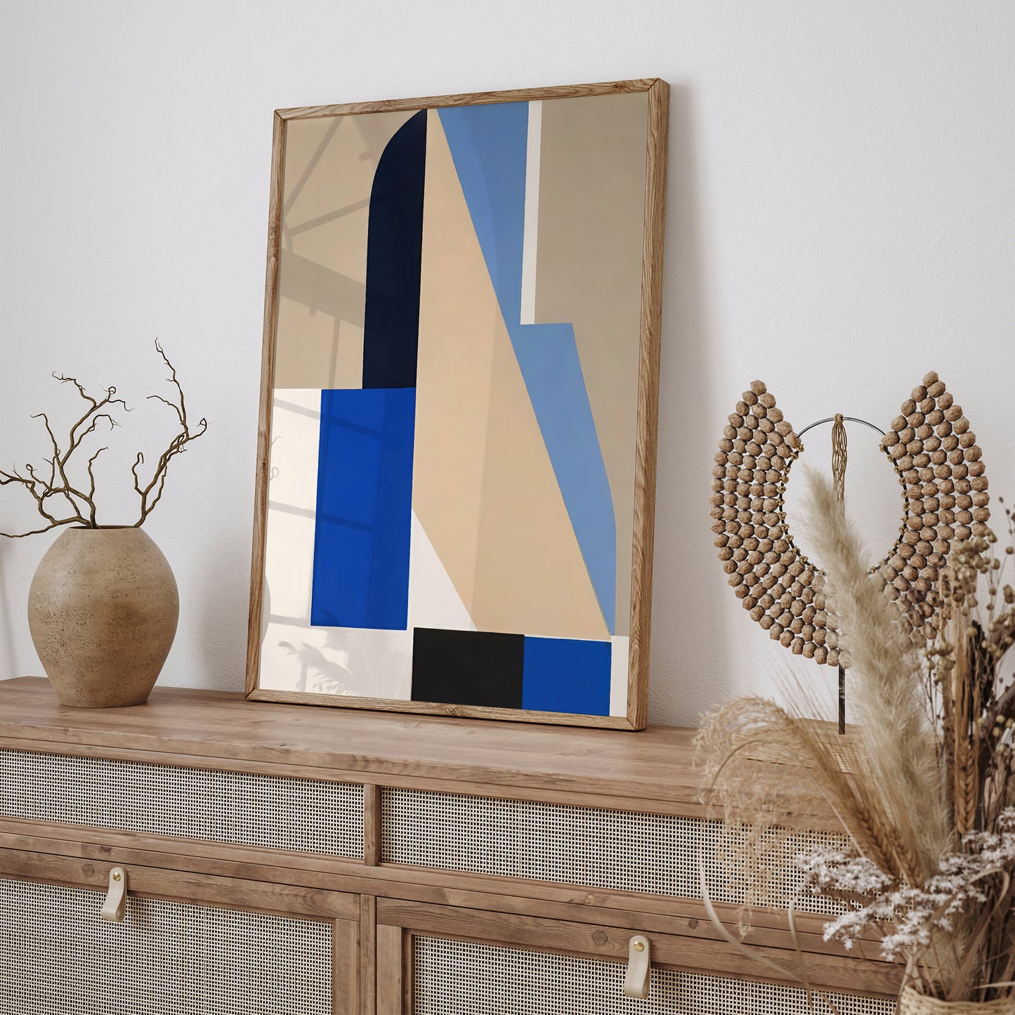 Blue Geometric Abstract Wall Art