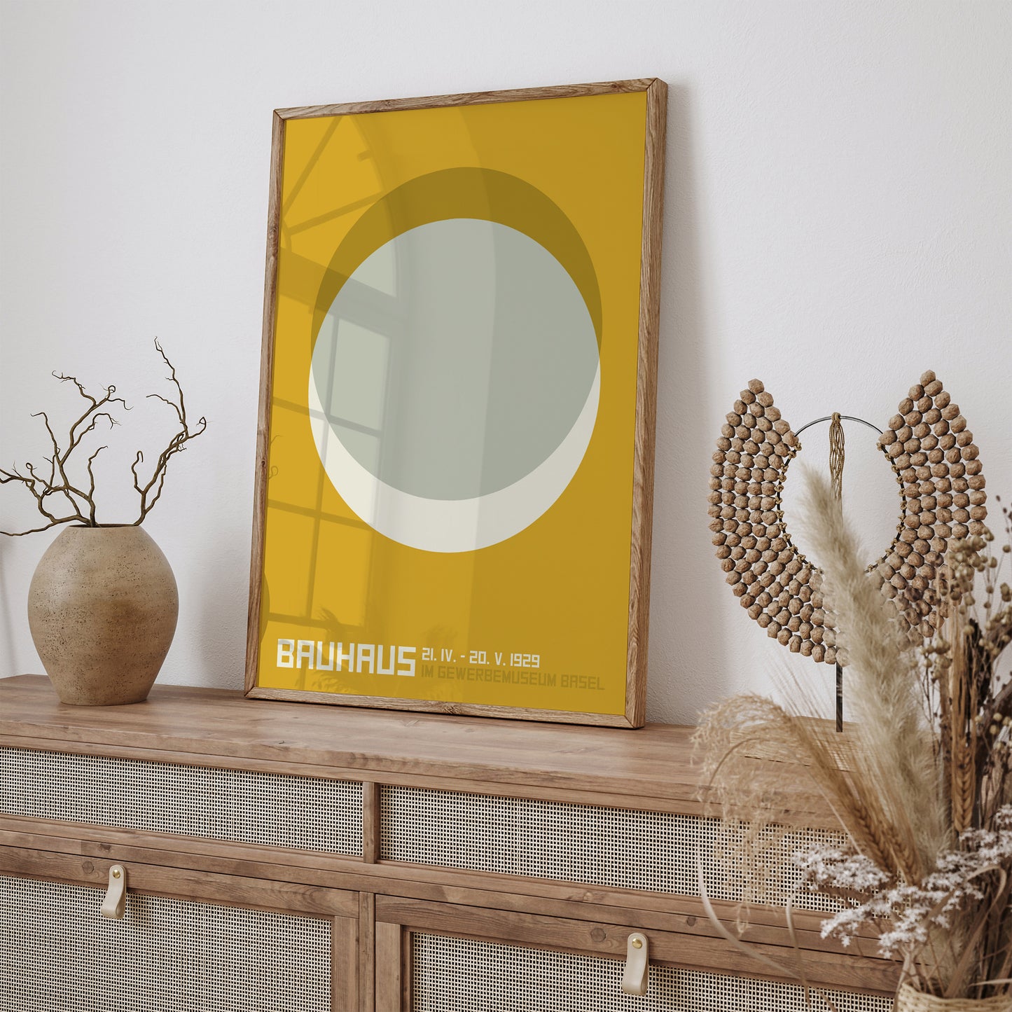 Modern Minimalist Yellow Bauhaus Poster