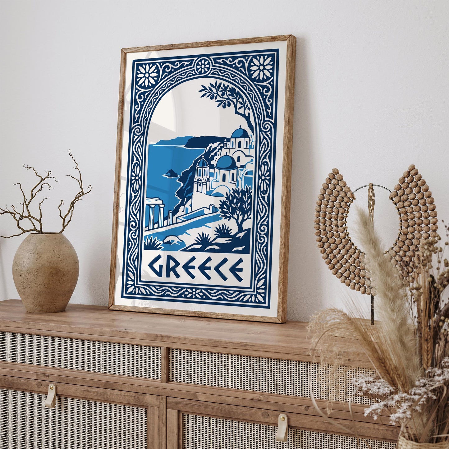 Greek Island Cityscape Poster