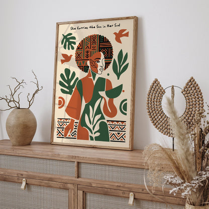 Afrohemian Woman Quote Poster