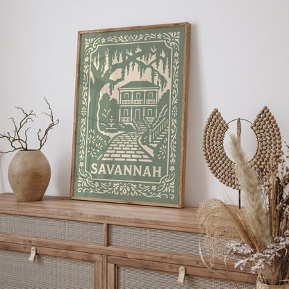 Savannah Georgia Poster – Vintage Travel Wall Art