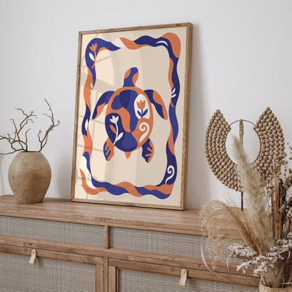 Abstract Turtle Animal Art Poster