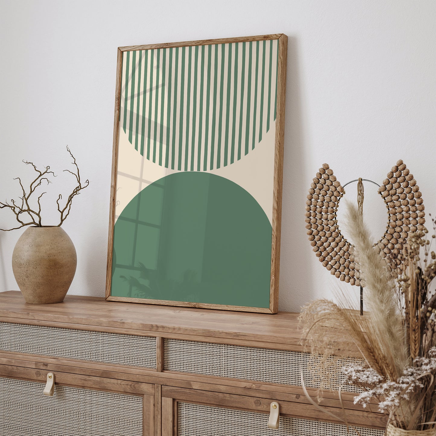 Mint Modern Geometric Art Print 2025