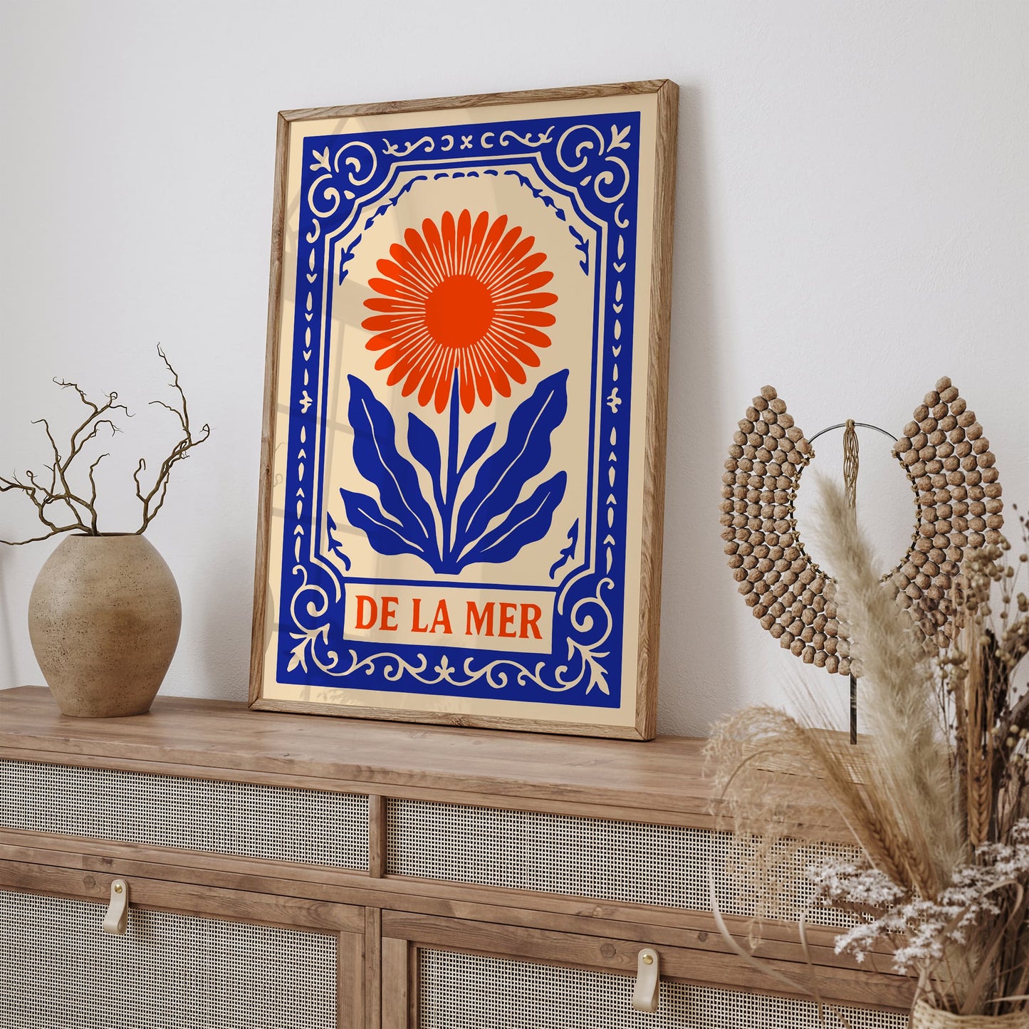 De La Mer Flowers Art Print - Nautical Bohemian Home Decor