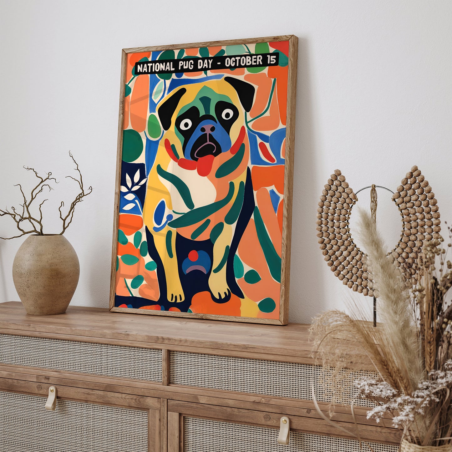 National Pug Day Cute Wall Art