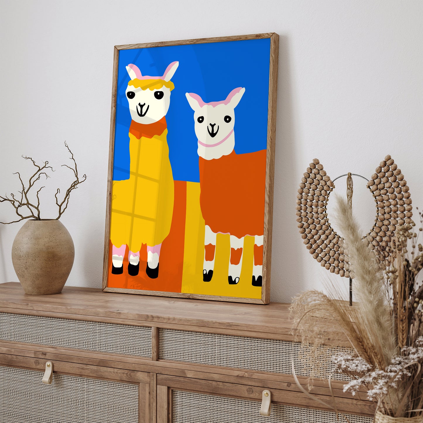 Funny Cute Llamas Kids Room Decor Art