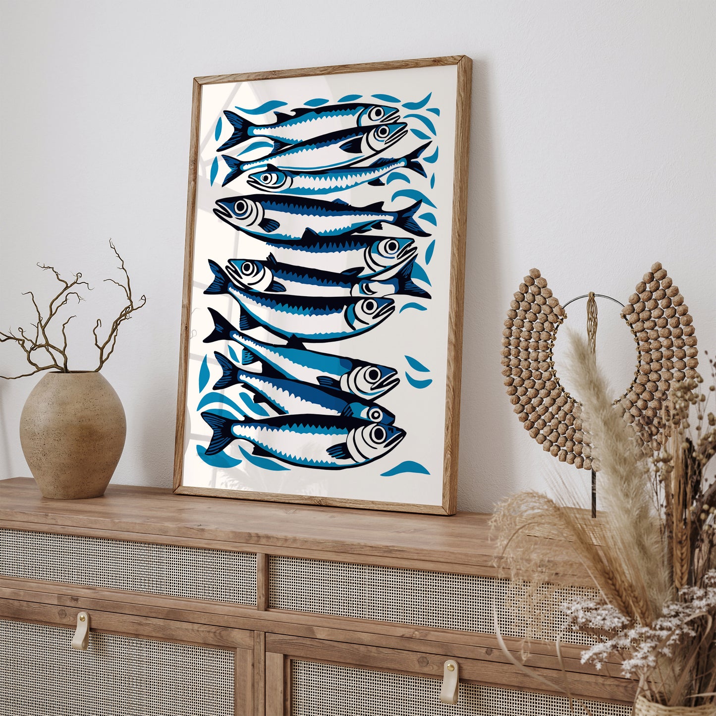 Sardines Fish Blue Poster