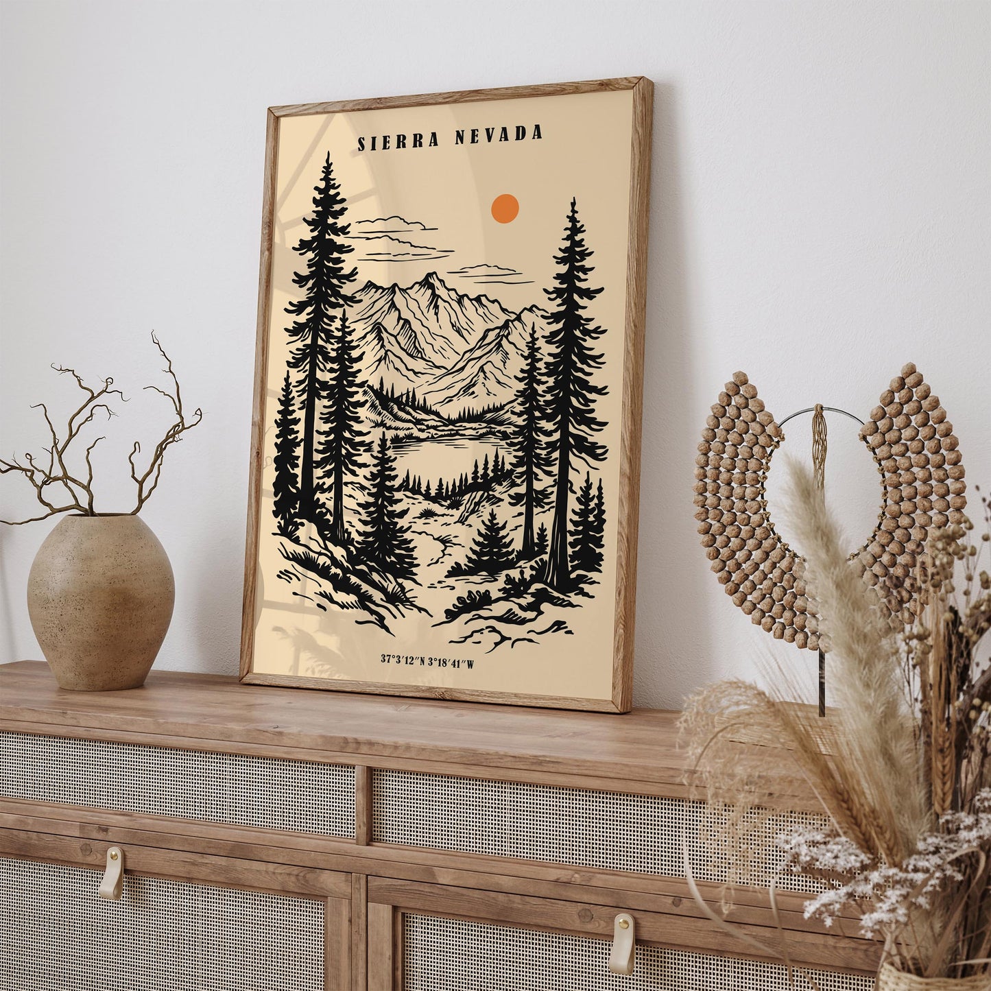 Sierra Nevada Spain Travel Poster – Vintage Andalusia Art
