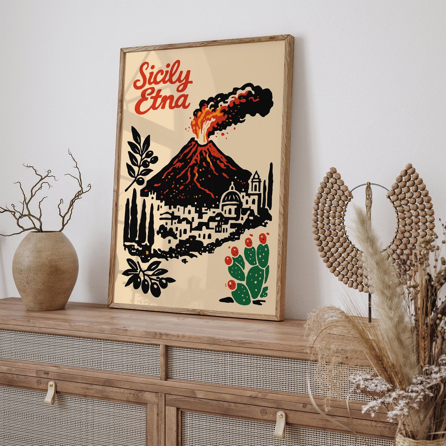 Etna Sicily Travel Poster