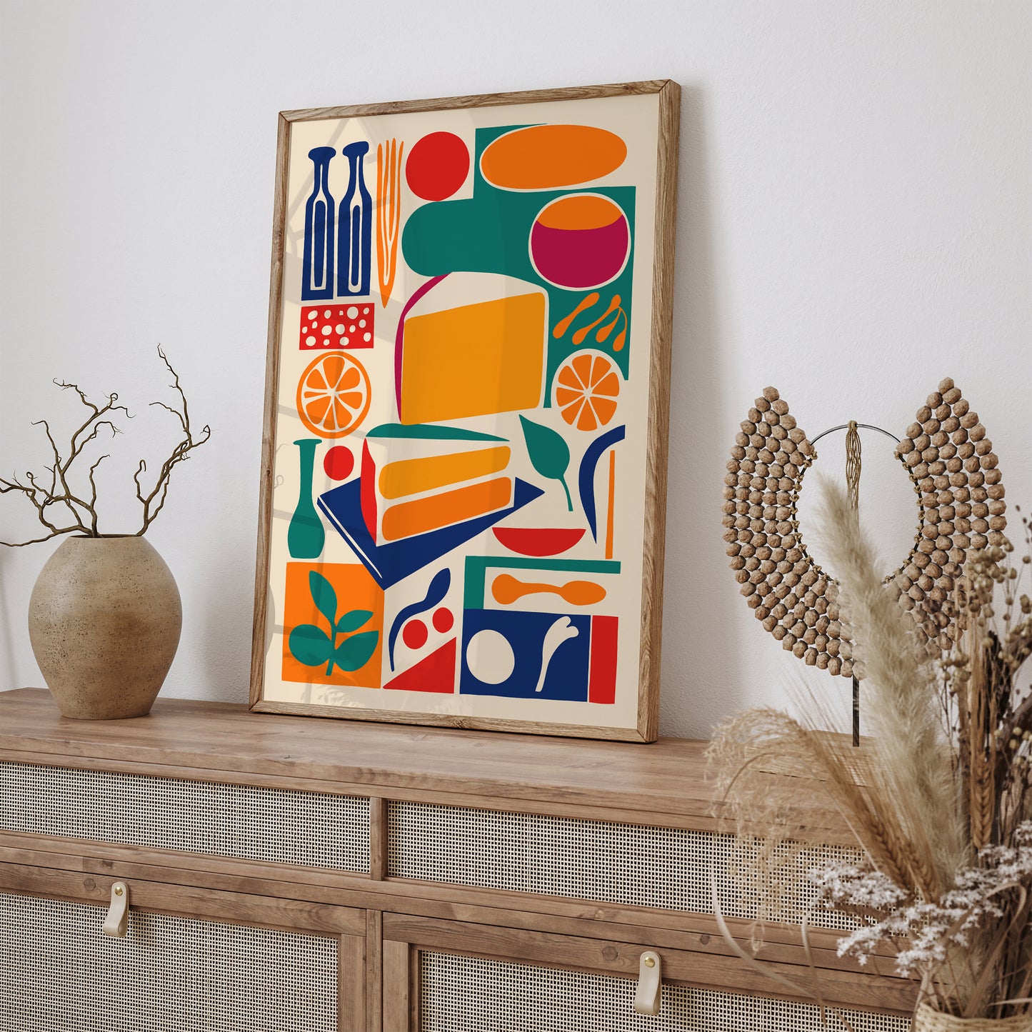 Retro Abstract Cheese Kitchen Poster