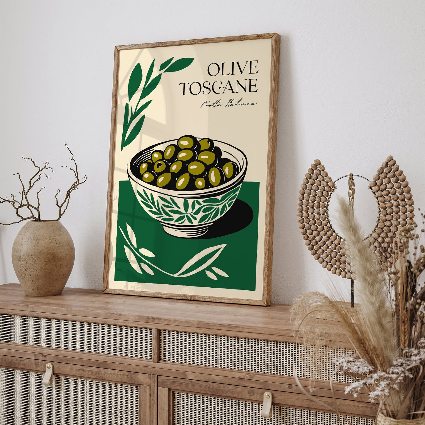 Frutta Italiana Olive Toscane Retro Poster