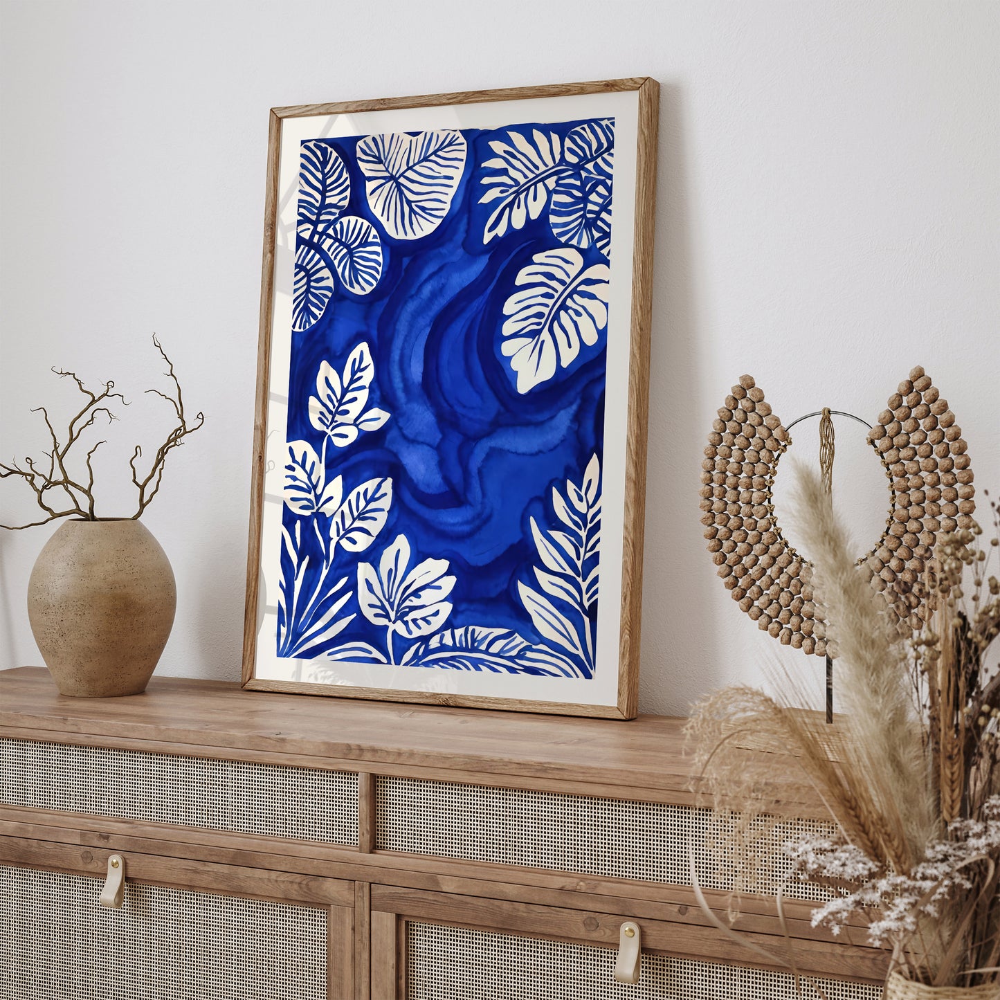 Indigo Blue Nature Wall Art - Japanese Art Print