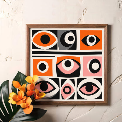 Mid Century Eyes Square Print 2024