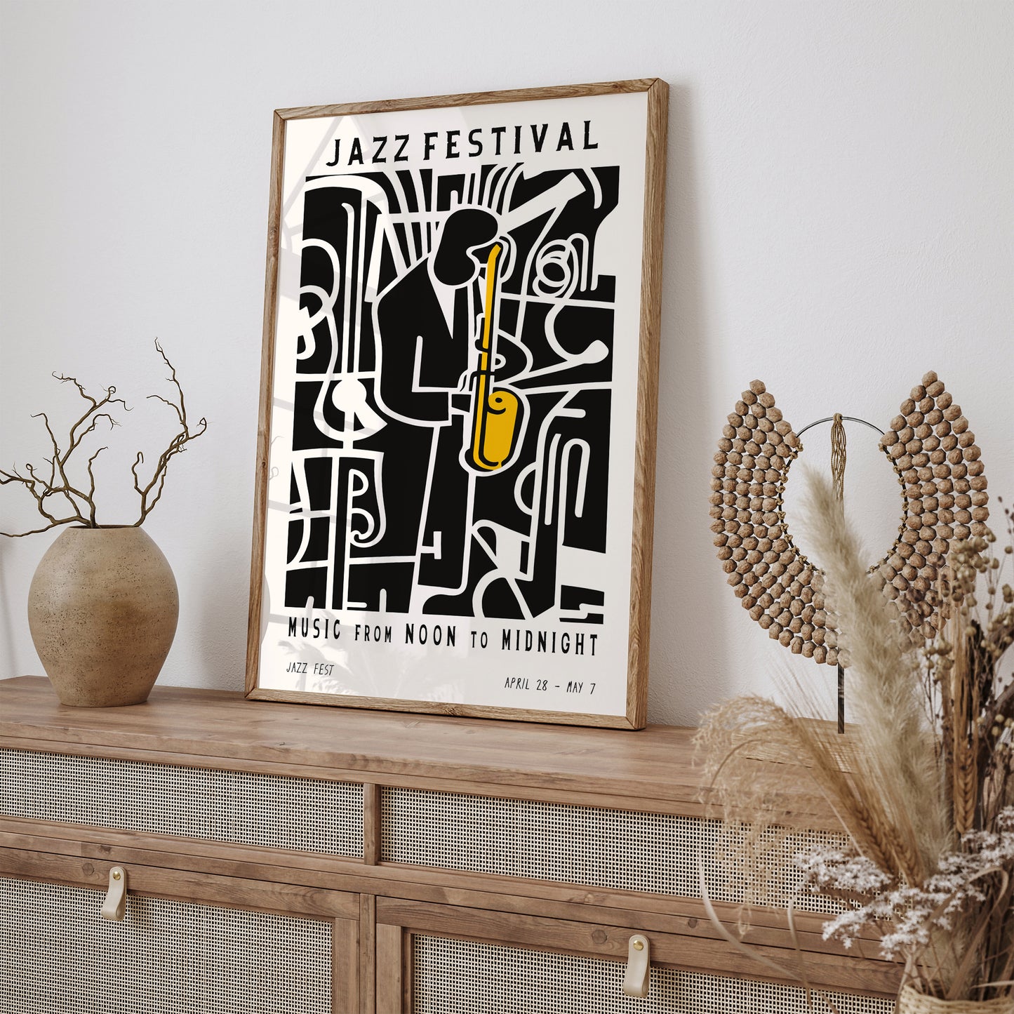 Black and White Jazz Festival Wall Art