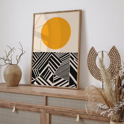 Modern Yellow Sun Art Print 2024