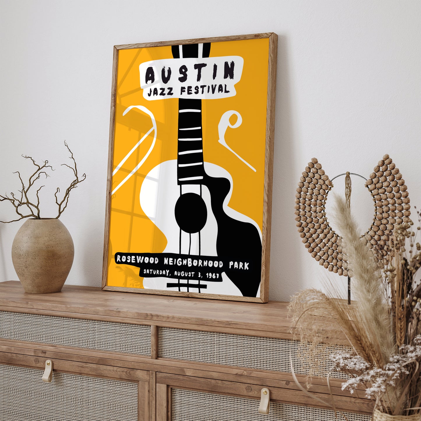 Yellow Jazz Music Retro Poster