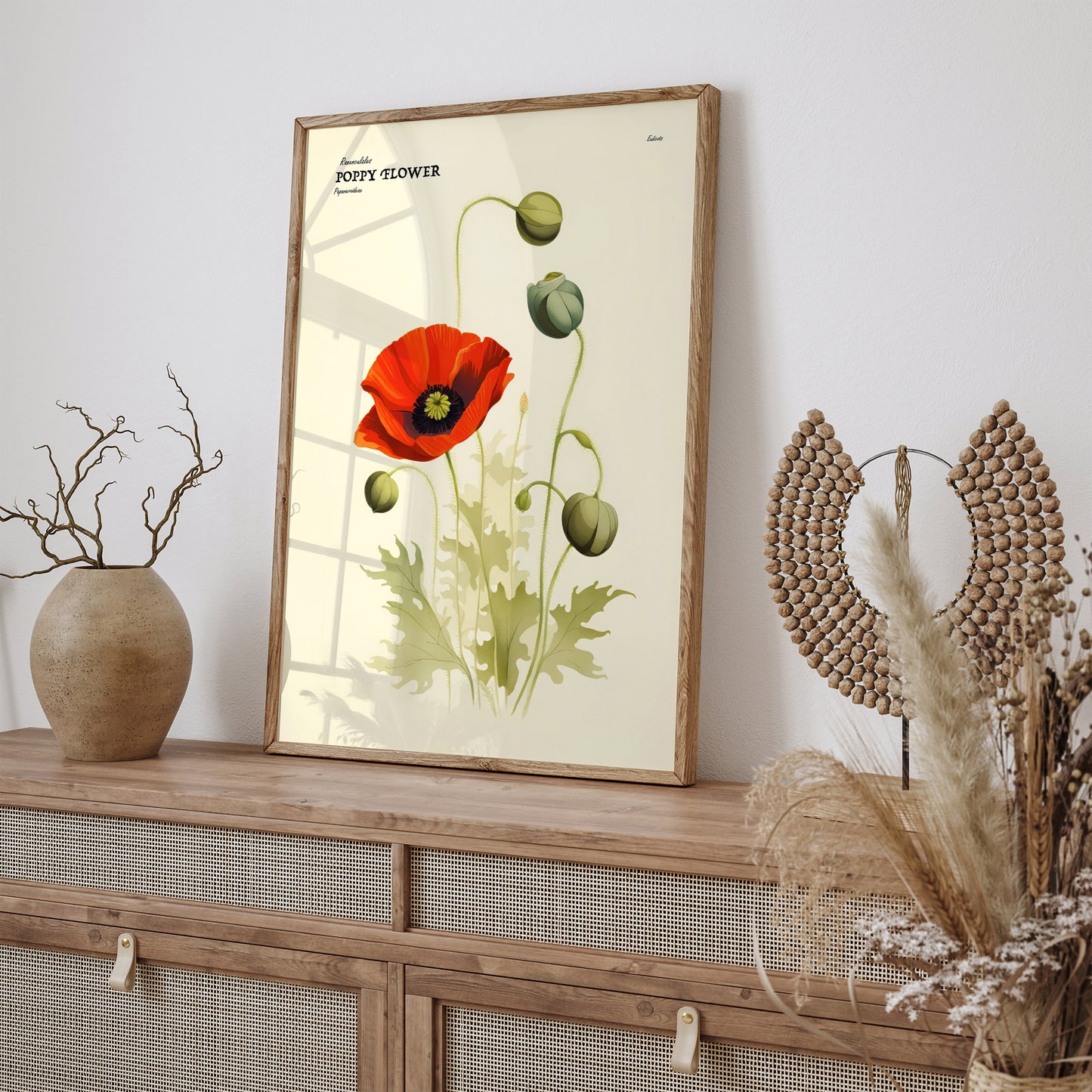 Poppy Flower Vintage Art Print