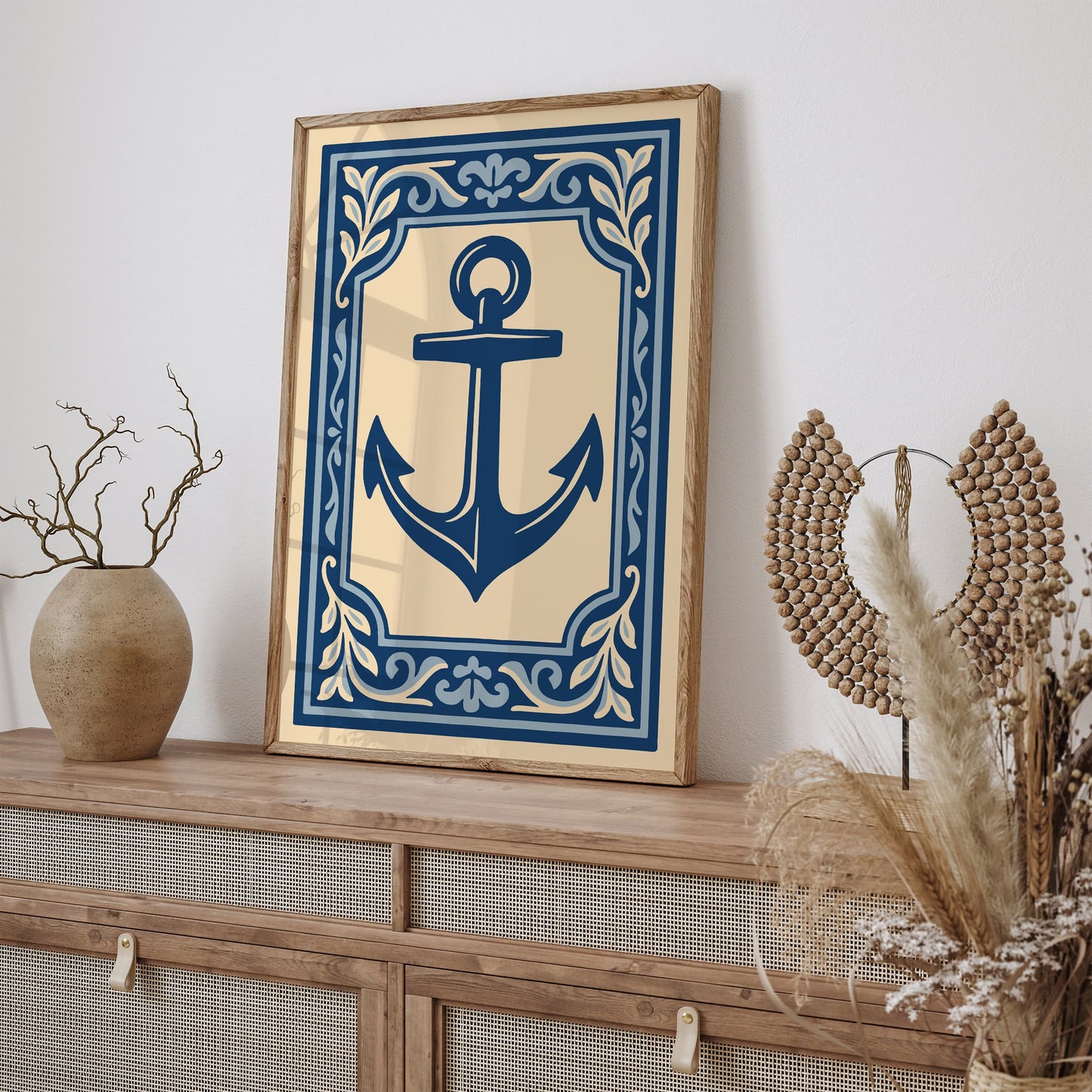 Anchor Art Print - Nautical Rococo Style Poster