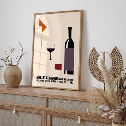 Belle Terroir Wine Festival 1987 Retro Poster