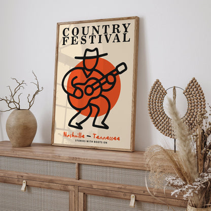 Country Music Festival Poster Nashville Wall Art Print