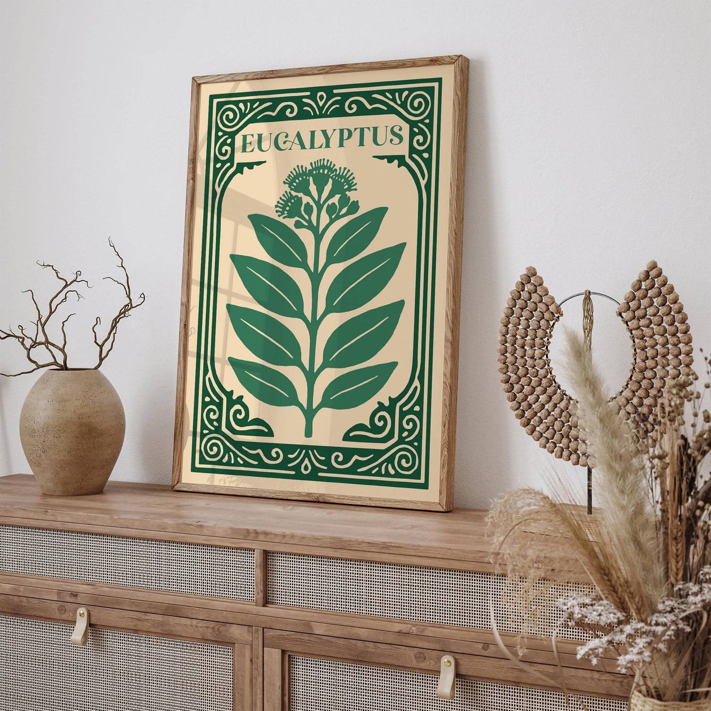 Eucalyptus Green Poster - Nature Rococo Revival Print