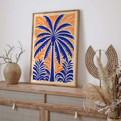 Eclectic Big Blue Palm Tree Art Print