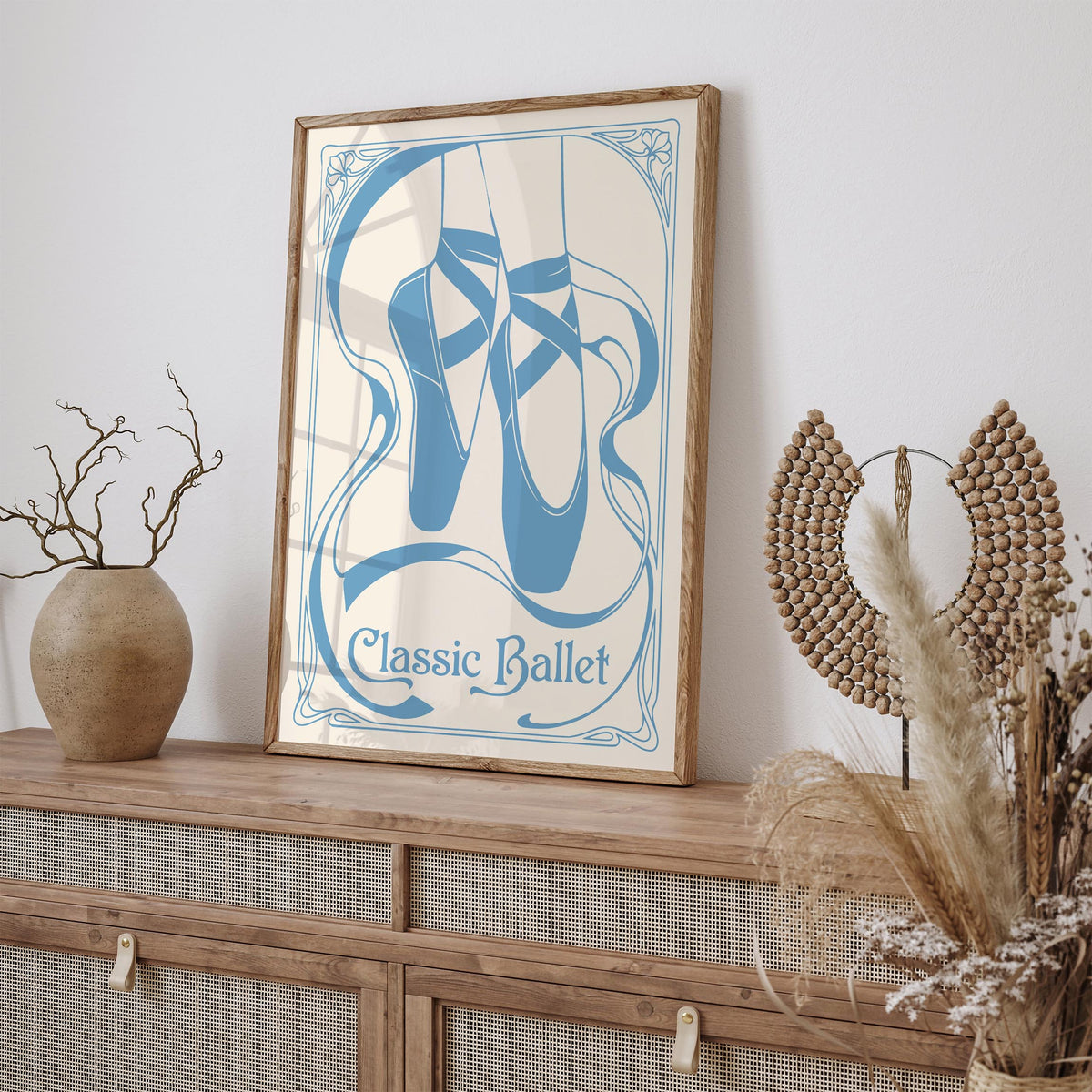 Blue Pointe Shoes Ballet Poster
