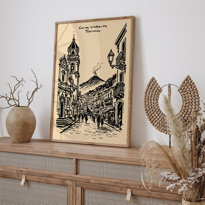 Corso Umberto Taormina Sicily Poster