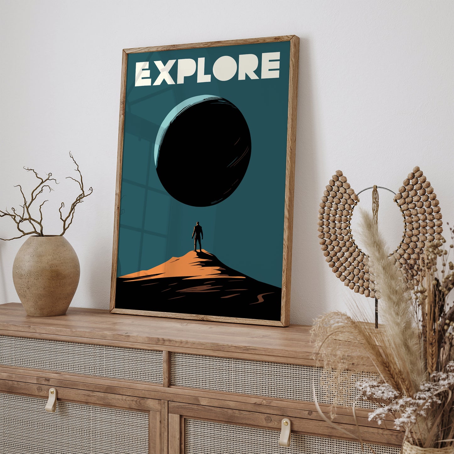 EXPLORE - Minimal Space Travel Poster