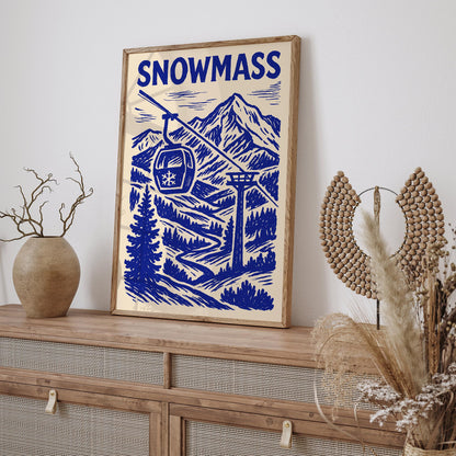 Snowmass Blue Travel Poster