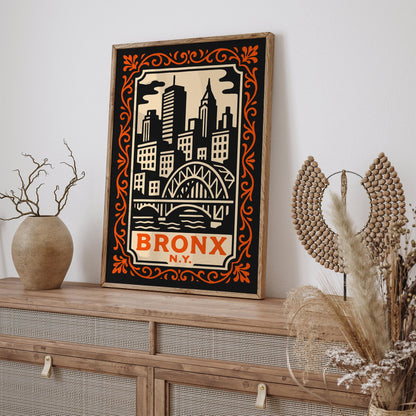 Bronx New York Cityscape Travel Poster